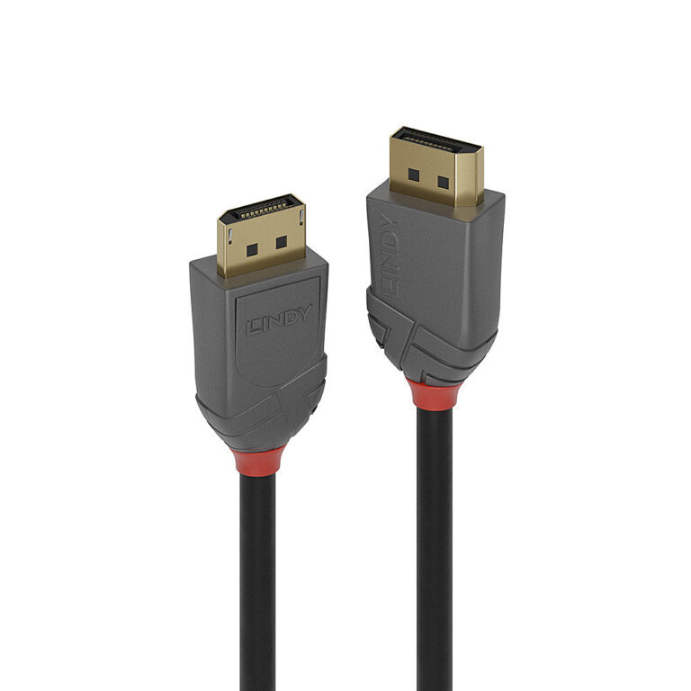 Lindy Anthra Line DisplayPort 1.4 Cable 1m Male to Male 8K 60Hz 32.4Gbps Black