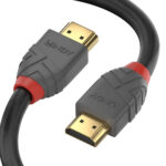 Lindy Anthra Line HDMI 2.0 Cable 10m - Male to Male, 4K 60Hz, Gold Plated, Black/Grey