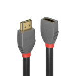 Lindy Anthra Line HDMI 2.0 Extension Cable 0.5m, Male to Female, 4K 60Hz, 18Gbps, Black