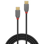 Lindy Anthra Line USB 2.0 Male USB C to Male USB C Cable 1m Black/Grey