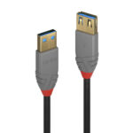 Lindy Anthra Line USB 3.2 Gen 1 Type A Male to A Female Extension Cable 1m Black