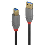 Lindy Anthra Line USB 3.2 Gen 1 Type A to B Cable, 0.5m, 5Gbps, Black