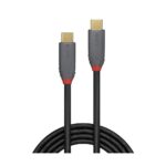 Lindy Anthra Line USB 3.2 Type C to C Cable, 1m, 20Gbps, 5A PD, Black/Grey