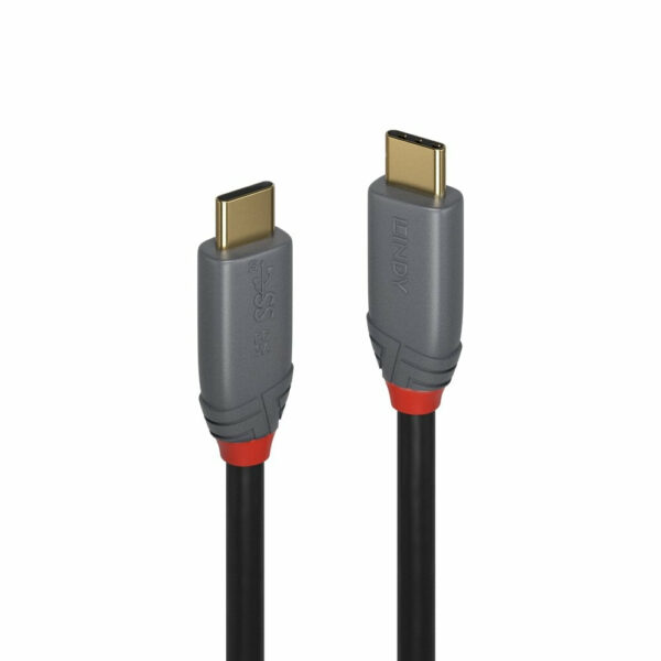 Lindy Anthra Line USB-C to USB-C Cable 2m, USB 3.2 Gen 2, 100W PD, Black