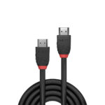 Lindy Black Line 10m HDMI 2.0 Cable, HDMI Type A Male to HDMI Type A Male, 4K 30Hz, Black