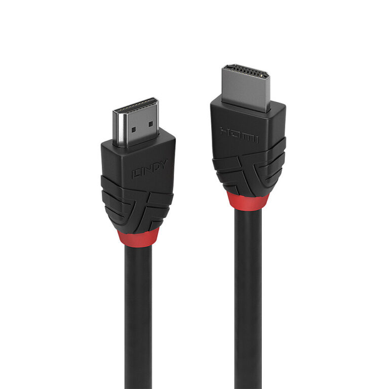 Lindy Black Line 10m HDMI 2.0 Cable, HDMI Type A Male to HDMI Type A Male, 4K 30Hz, Black