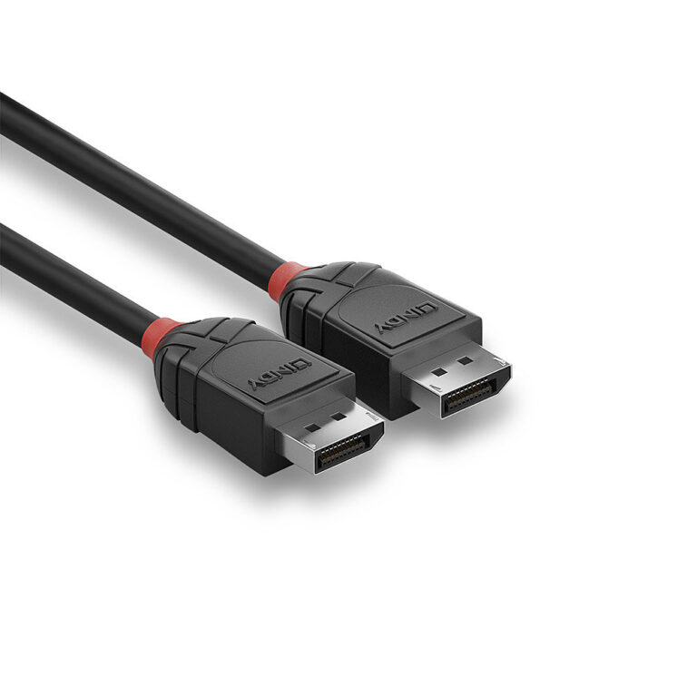 Lindy Black Line 2m DisplayPort 1.2 Cable 4K 60Hz Male to Male Gold Plated Contacts