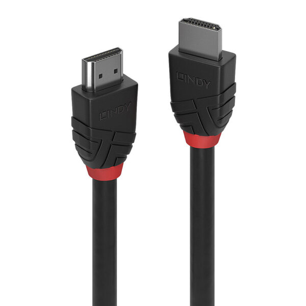 Lindy Black Line 5m HDMI 2.1 Cable, 8K 60Hz, 48Gbps, Gold Plated, Black