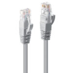 Lindy Cat6 U/UTP Network Cable 0.3m RJ45 to RJ45 Grey, 250MHz, Gold Plated, PVC Jacket