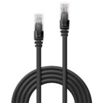 Lindy Cat6 U/UTP Network Cable 0.5m Black, RJ-45 to RJ-45, Gold Plated, Snagless