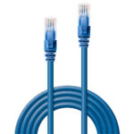 Lindy Cat6 U/UTP Network Cable 2m, Male RJ45 to Male RJ45, Gold Plated, Blue