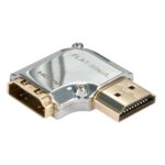 Lindy CROMO HDMI to HDMI 90 Degree Right Angle Adapter - Male to Female, Gold Plated, Silver