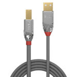 Lindy Cromo Line USB 2.0 A to B Cable 0.5m Grey, Gold Plated, 480 Mbit/s