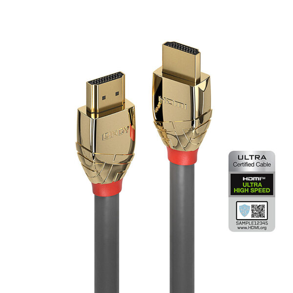 Lindy Gold Line Ultra High Speed HDMI 2.1 Cable 5m, 8K 120Hz, HDR, Grey