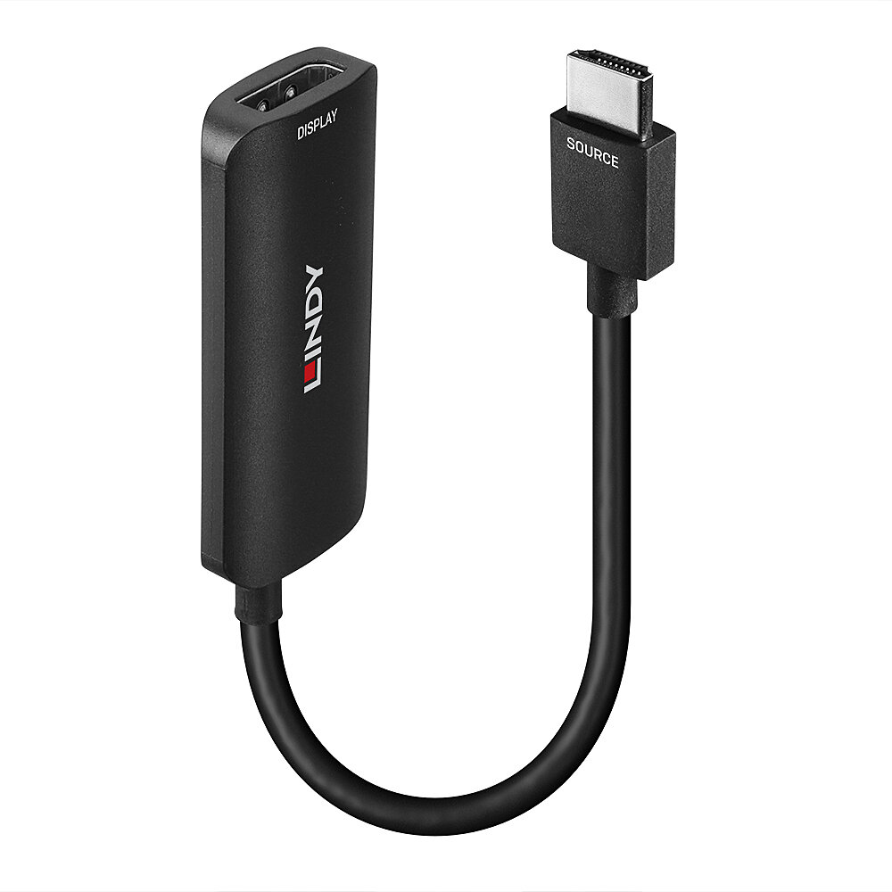 Lindy HDMI 2.0 to DisplayPort 1.2 Converter, 157m, 4K 60Hz, 21.6Gbps, Black Lindy HDMI 2.0 to DisplayPort 1.2 Converter, 157m, 4K 60Hz, 21.6Gbps, Black