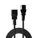 Lindy IEC Extension Cable 1m C14 Male to C13 Female Power Cable Black