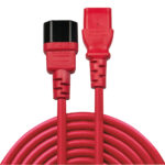 Lindy IEC Extension Cable 2m Red C14 Male to C13 Female