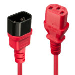 Lindy IEC Extension Cable 2m Red C14 Male to C13 Female