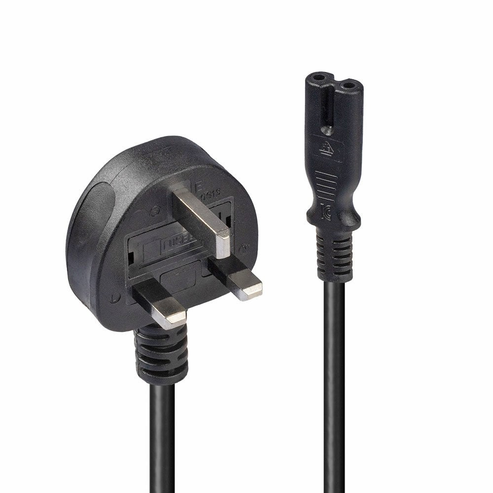 Lindy UK 3 Pin Plug to IEC C7 Figure 8 Mains Power Cable 1m Black Lindy UK 3 Pin Plug to IEC C7 Figure 8 Mains Power Cable 1m Black