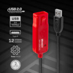 Lindy USB 2.0 Active Extension Pro Hub, 4-Port, 12m, Black