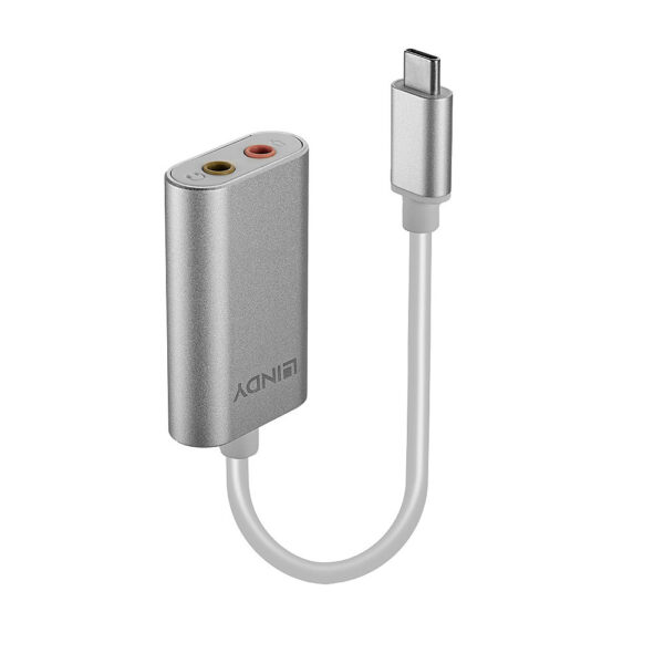 Lindy USB-C to 3.5mm Audio Converter Adapter White