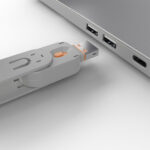 Lindy USB Port Blocker with Key - Type-A, ABS, Pack of 4 - Orange