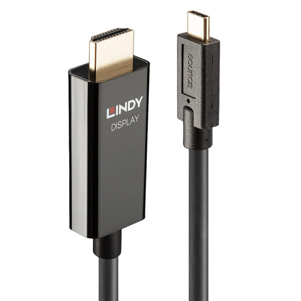Lindy USB Type-C to HDMI 4K60 Adapter Cable with HDR, 5m, Black