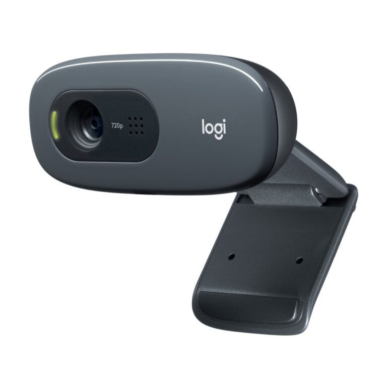 Logitech C270 HD Webcam 720p 30fps with Built-in Microphone and Noise Reduction - Grey