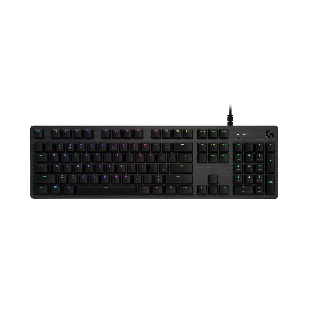 Logitech G512 Carbon Wired Gaming Keyboard, GX Brown Tactile Switches, RGB LED, UK Layout Logitech G512 Carbon Wired Gaming Keyboard, GX Brown Tactile Switches, RGB LED, UK Layout