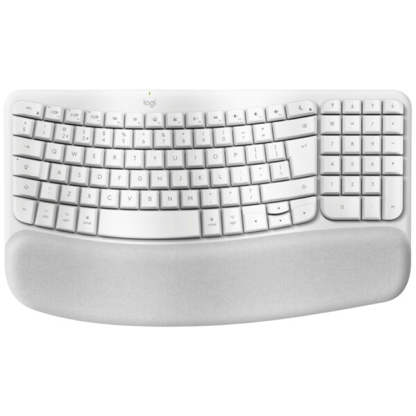 Logitech Wave Keys for Mac Wireless Ergonomic Keyboard QWERTY UK English White