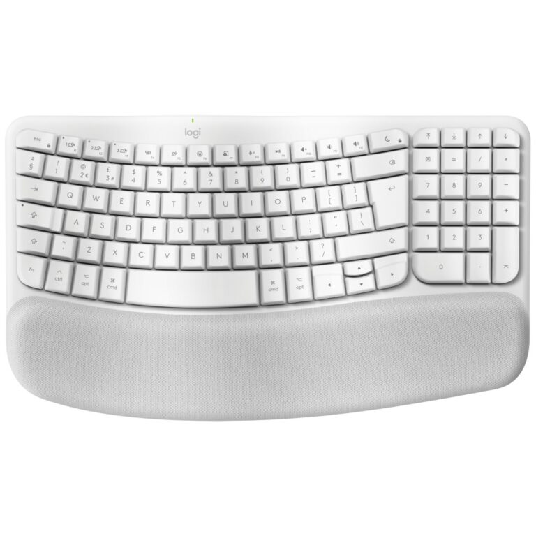 Logitech Wave Keys for Mac Wireless Ergonomic Keyboard QWERTY UK English White