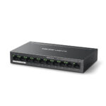 Mercusys MS110P 10-Port Fast Ethernet Switch with 8 PoE+ Ports, 65W Budget, Wall Mountable, Black