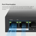 Mercusys MS110P 10-Port Fast Ethernet Switch with 8 PoE+ Ports, 65W Budget, Wall Mountable, Black
