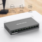Mercusys MS110P 10-Port Fast Ethernet Switch with 8 PoE+ Ports, 65W Budget, Wall Mountable, Black