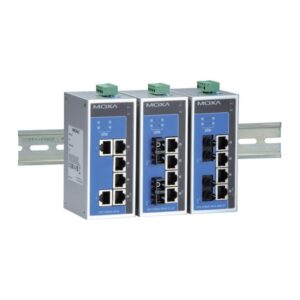 Moxa EDS-P206A-4PoE-M-ST Unmanaged 5-Port Fast Ethernet PoE Switch, Multi-Mode ST Fibre, Grey