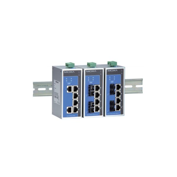 Moxa EDS-P206A-4PoE-M-ST Unmanaged 5-Port Fast Ethernet PoE Switch, Multi-Mode ST Fibre, Grey