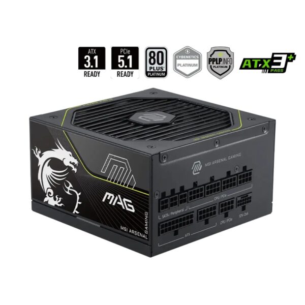 MSI MAG A1200PLS 1200W PCIe 5 ATX PSU Black