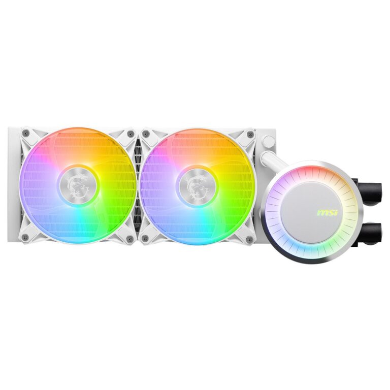 MSI MAG Coreliquid E240 WHITE 240mm Liquid CPU Cooler with 2x 12cm FDB Fans