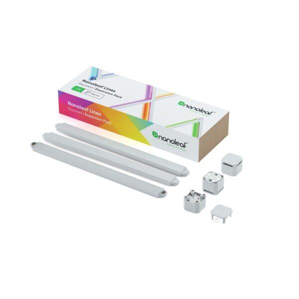Nanoleaf Lines Squared Expansion Pack, RGB Dimmable Smart Lighting, 3 Pieces, White