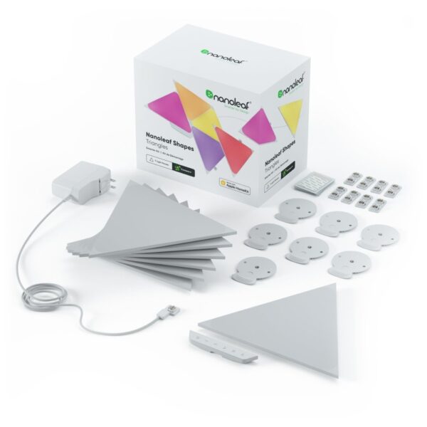 Nanoleaf Shapes Triangle Smarter Kit, White, Multi-colour Changing Modular Light Panels