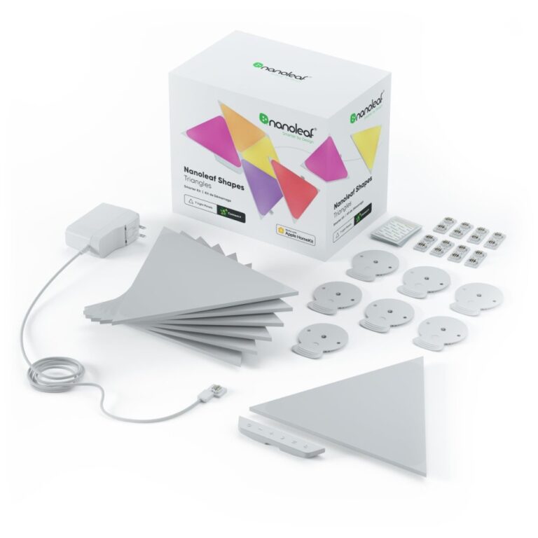 Nanoleaf Shapes Triangle Smarter Kit, White, Multi-colour Changing Modular Light Panels