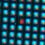 Close-up of a display pixel grid in which a single pixel is stuck showing red while every pixel around it works normally