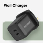 OtterBox 65W Dual Port USB-C GaN Wall Charger - 1x 45W & 1x 20W USB-PD PPS - Black