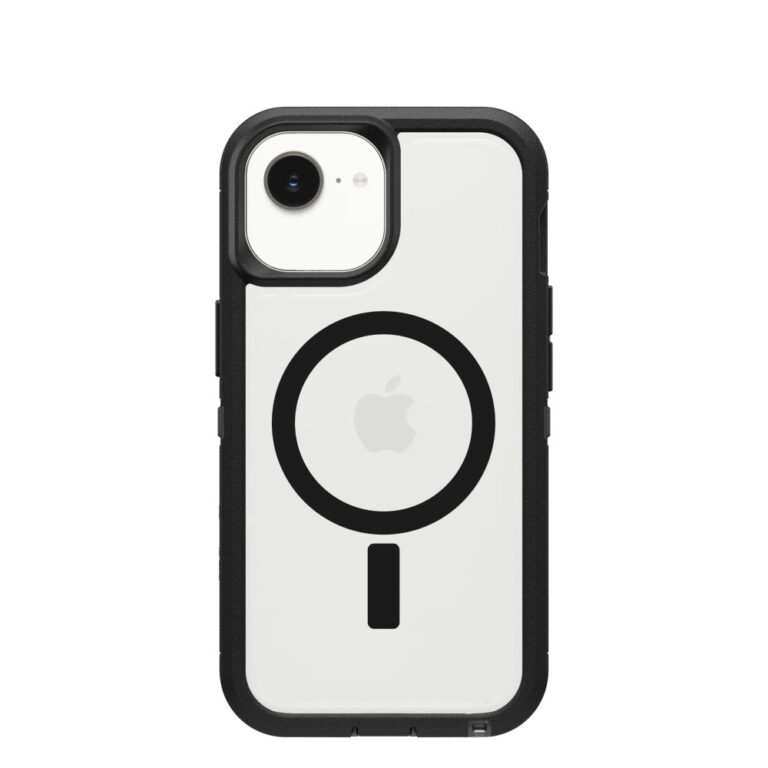 OtterBox Defender XT Clear MagSafe Case for iPhone 17e/16e/15/14/13, Transparent/Black