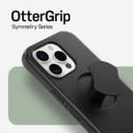 OtterBox OtterGrip Symmetry Series Cover for Apple iPhone 15 Pro, Black, MIL-STD-810G, MagSafe