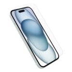 OtterBox Premium Glass Antimicrobial Screen Protector for iPhone 15, 6.1", 9H Hardness, Clear