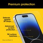 OtterBox Premium Glass Antimicrobial Screen Protector for iPhone 15, 6.1", 9H Hardness, Clear