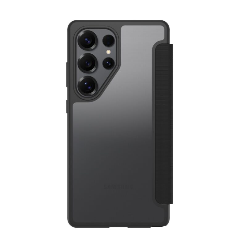 OtterBox React Folio Series Case for Samsung Galaxy S25 Ultra, Transparent/Black, Magnetic Closure