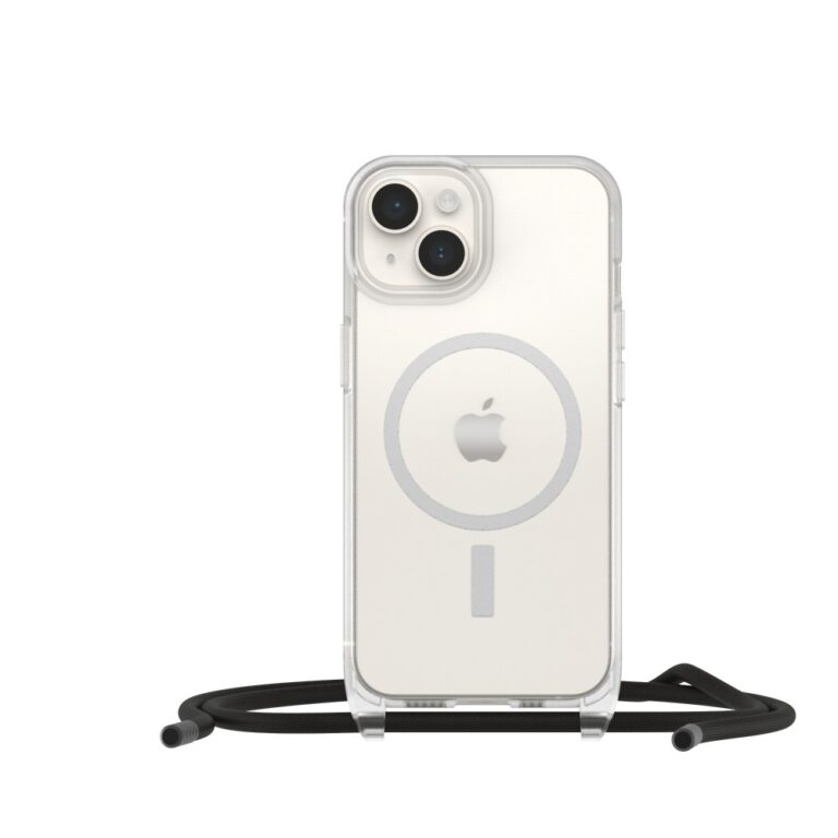 OtterBox React Necklace MagSafe Case for iPhone 16e/14, 6.1", Drop Proof, Transparent