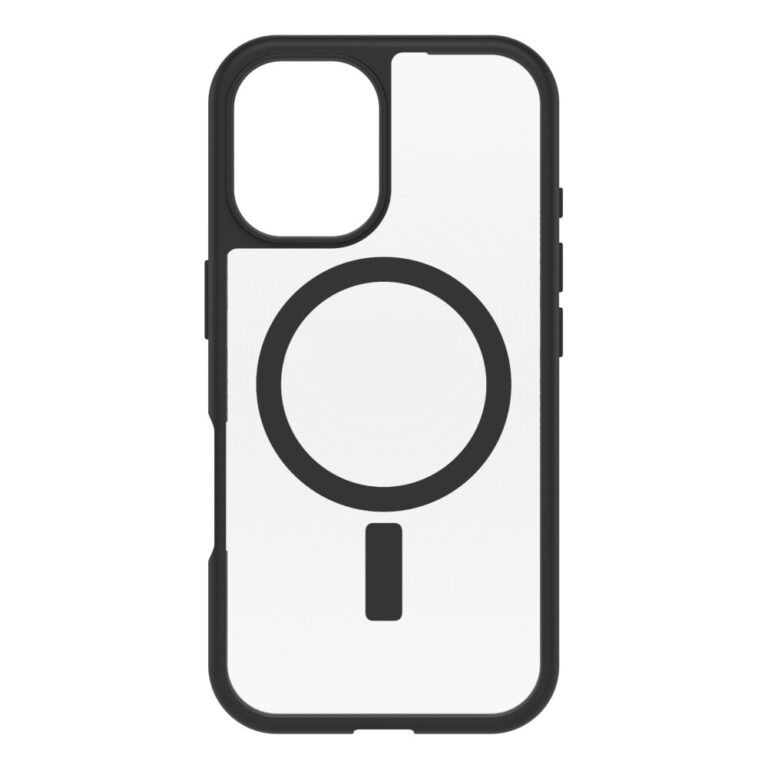 OtterBox React Series MagSafe Case for iPhone 16, Black Crystal, Drop Proof, Scratch Resistant